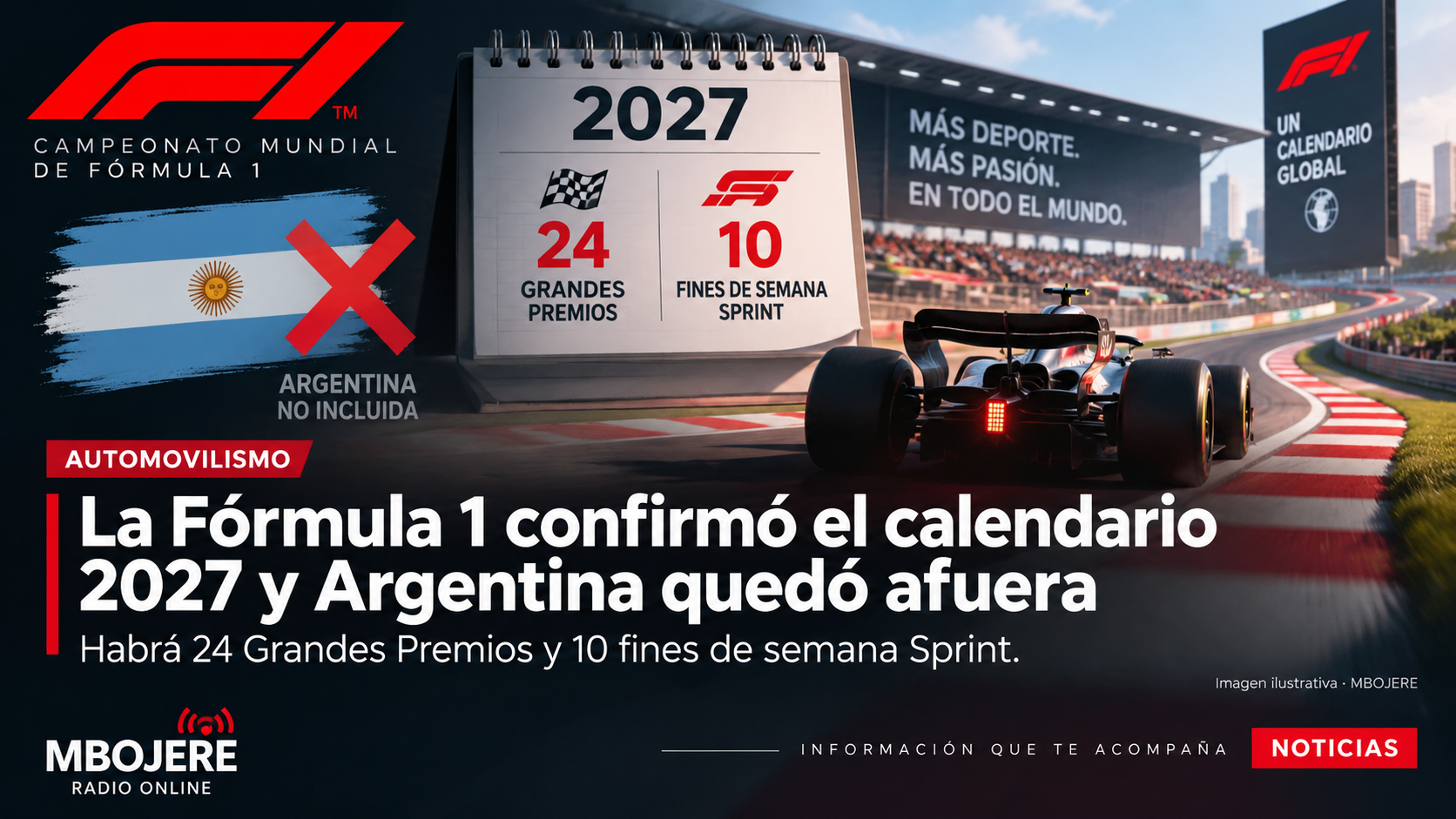 La Fórmula 1 confirmó el calendario 2027 y Argentina volvió a quedar afuera.