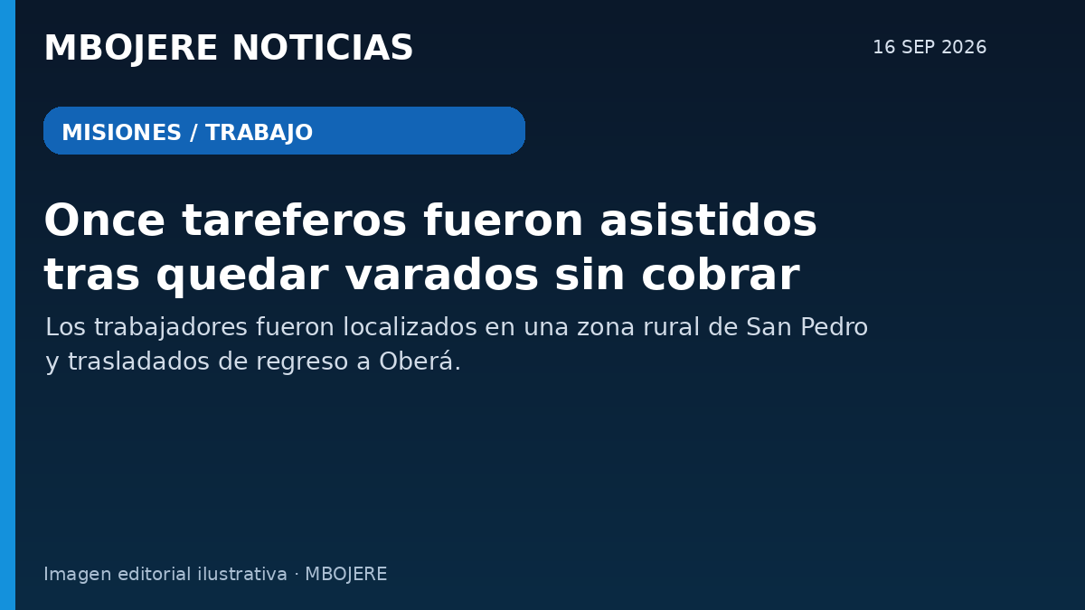 Hallaron a once tareferos en situación de extrema vulnerabilidad en una zona rural de San Pedro.